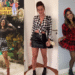 Mulheres com looks de festa junina usando peças xadrez