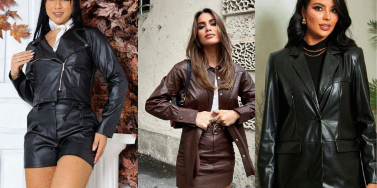 Conjuntos de courino ganham as ruas nesta época do ano; veja como entrar na tendência 1 Mulheres usando diferentes conjuntos de couro que são tendência de moda no outono