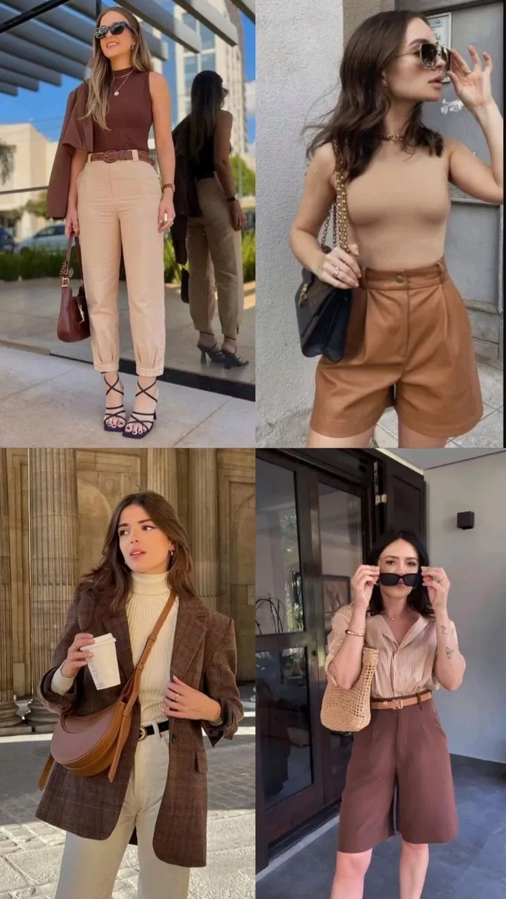 Looks com peças básicas e acessórios para compor diferentes estilos.
