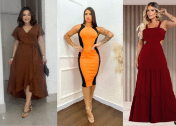 Três modelos de vestidos que ajudam a afinar a cintura feminina
