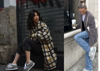 Tênis New Balance 574, o modelo clássico dos anos 80, volta em 2025 como tendência de estilo.