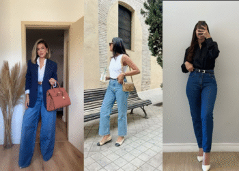 Três combinações elegantes de calça jeans para usar no trabalho