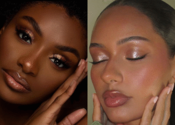 Duas mulheres com maquiagem glow que realça a luminosidade natural da pele