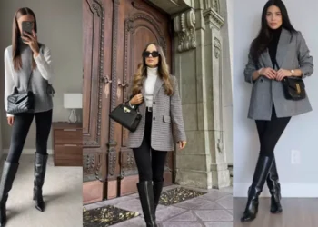 Três combinações estilosas com legging preta e bota para diferentes ocasiões