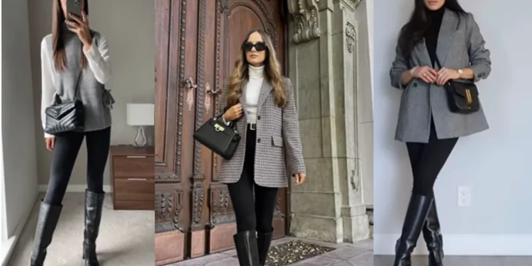 Legging + bota: 5 looks estilosos para arrasar em diferentes ocasiões 1 Três combinações estilosas com legging preta e bota para diferentes ocasiões