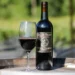 Cabernet Sauvignon: o que você precisa saber sobre o vinho mais famoso do mundo 18 Garrafas e taça de Cabernet Sauvignon da Cellar Beast Winehouse com fundo natural de vinhedo.