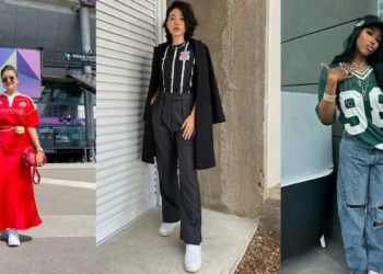 Inspiração de moda feminina mostrando como usar camisa de time em looks estilosos