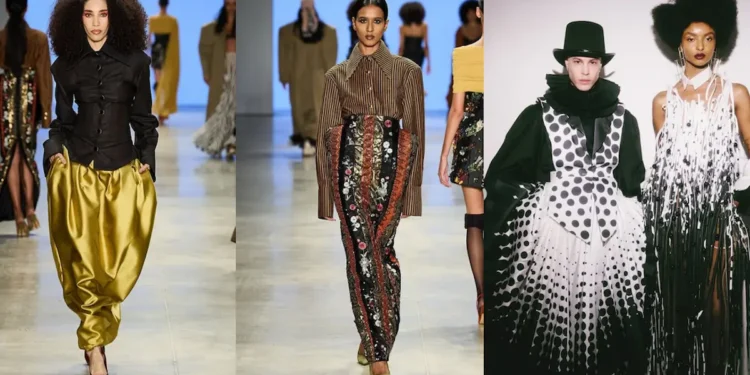 Modelos desfilando nas passarelas do SPFW N60, com destaque para diferentes tendências de moda.