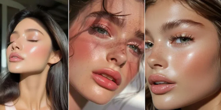 Make Rosé: A tendência que promete dominar o verão de 2026! 1 Maquiagem Make Rosé com tons de rosa escuro e brilho, destacando os olhos e lábios.