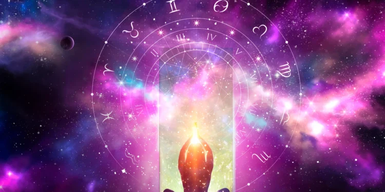 O que esperar de 2026? Saiba qual área da vida será destaque para seu signo 1 Ilustração mística com símbolos dos signos revelando tendências para cada área da vida em 2026.